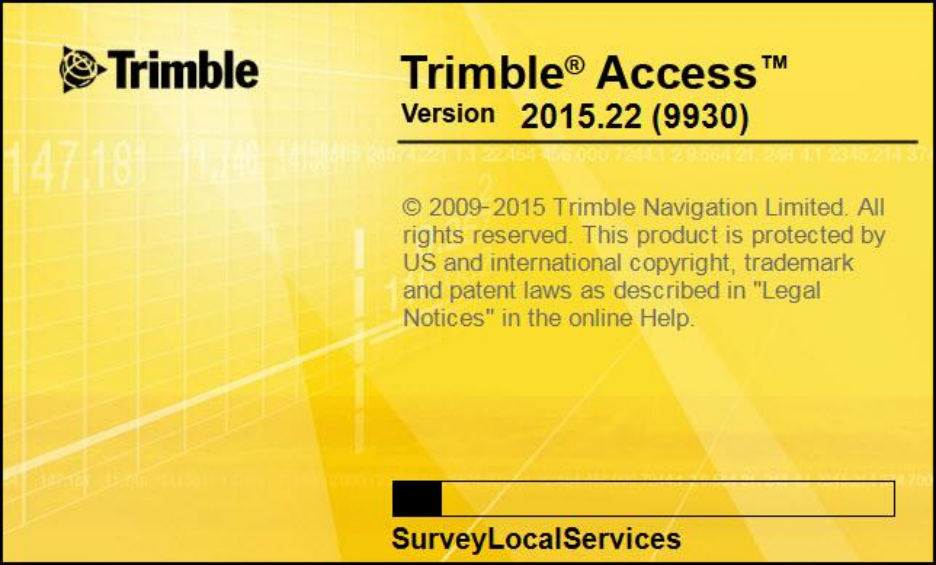 Trimble Access 2015.22 Loading Screen