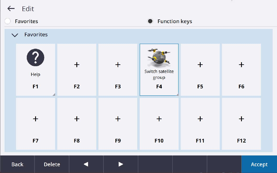 Trimble Access 2020 Function Key list showing a saved command