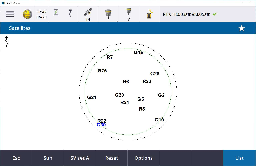 Trimble Access – Selecting Satellite Set
