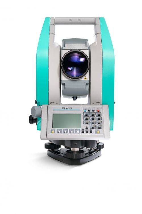 Nikon XS 5" Mechanical Total Station with optical plummet, view from the front.
