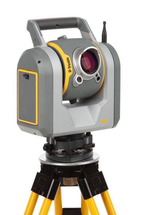 Trimble SX12 Scanning Total Station, close-up view from the left.