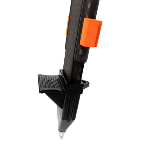 FiberLite Carbon Fiber quick clamp tripod, close-up view of leg with tip