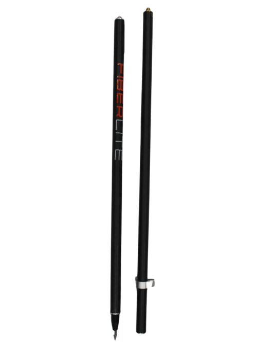 FiberLite carbon fiber 2-piece GNSS rover rod, close-up view of both sections of rod